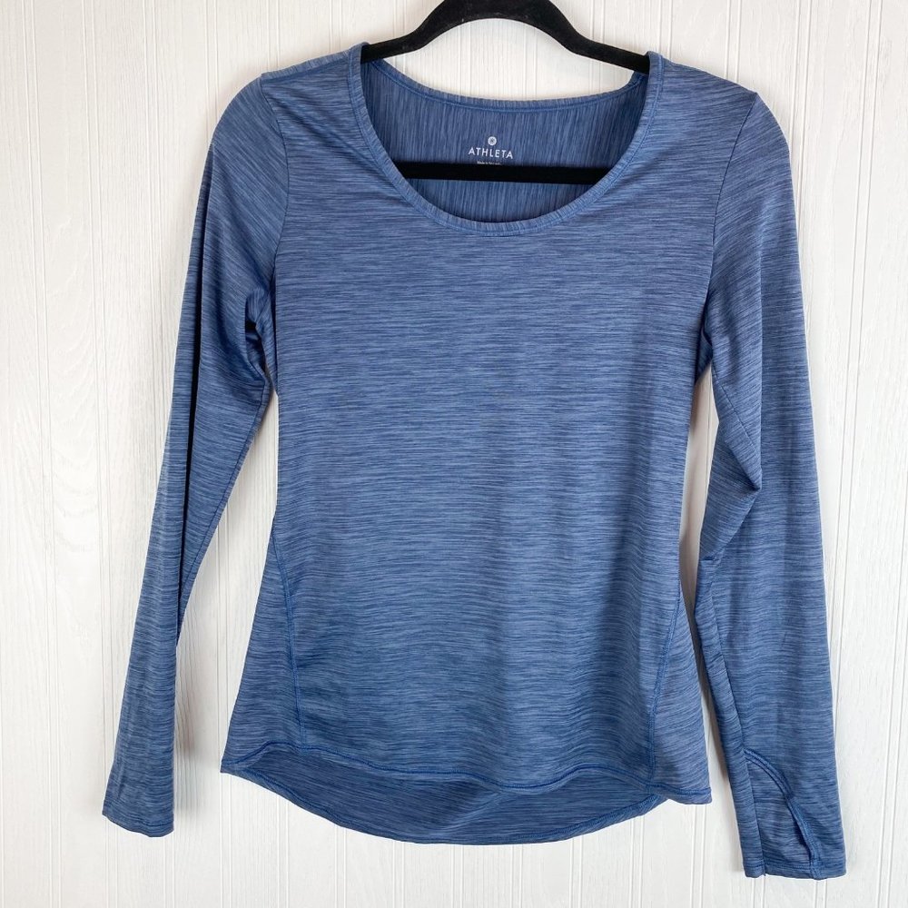 Athleta blue long sleeve‎ top size small